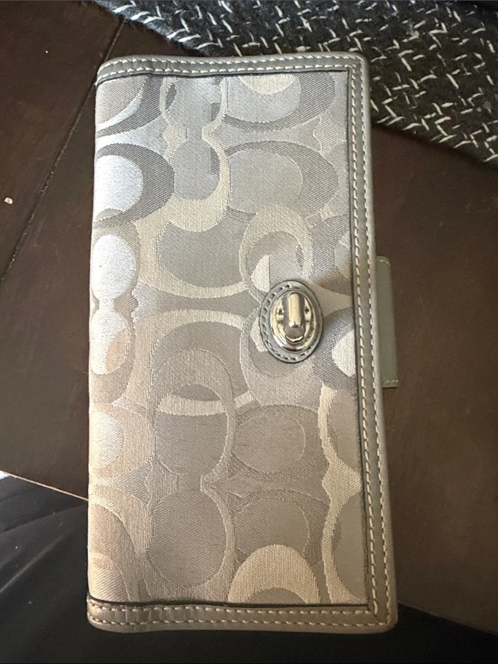 Coach Optic Signature C Turnlock Slim Envelope Wallet